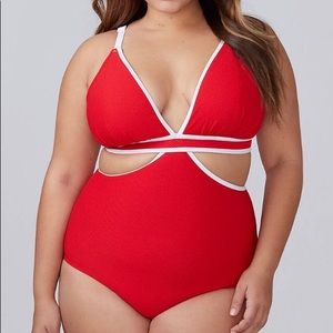 Sexy red one piece bathing suit